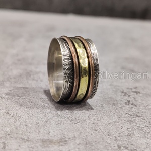 Infinity Spinner Band Bague Bohème Bague en Argent Sterling 925 pour Femmes Anneau de Pouce Fidget Bijoux Faits à la Main Party Yoga Mens Spinner Ring - Product Image 5