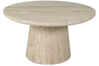 Table à manger ronde en marbre travertin de style nordique japonais de haute qualité pour hôtel, villa et mobilier de salle à manger