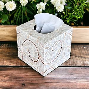 Porte-boîte à mouchoirs en tissu incrusté d'os de luxe fait à la main vente en gros de l'Inde pour la décoration de table - Product Image 5