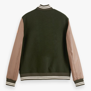 Chaqueta universitaria de gran tamaño a la moda para hombre, ropa de calle, chaqueta con letras de béisbol con logotipo personalizado, parches de chenilla y contraste - Product Image 2