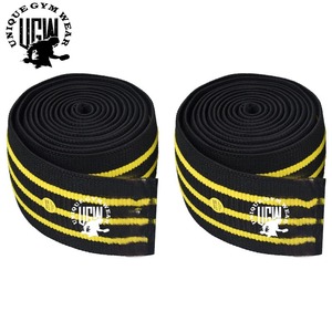 Rodilleras de levantamiento de pesas para hombre, envolturas de compresión ajustables para levantamiento de pesas, OEM - Product Image 4