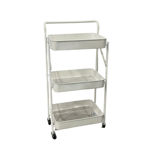 Hua Cheng Stainless Steel Foldable <b>Storage</b> Cart 450x290x800mm Single Tier Adjustable Modern <b>Kitchen</b> <b>Rack</b> - Product Image 1