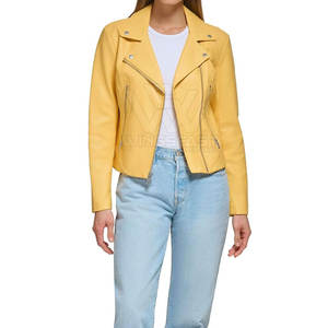 Veste en cuir véritable légère de la meilleure qualité pour femmes vêtements d'extérieur traités tricotés respirants pour la saison d'hiver - Product Image 2