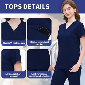 Venta al por mayor elegante Scrub Jogger Sets personalizado de algodón médico uniformes Hospital Enfermería Trajes Médicos Ropa Unisex - Product Image 6