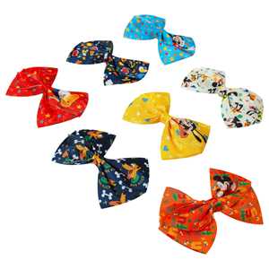 Venta al por mayor: Lote de 7 lazos para el pelo con estampado de Mickey, pinzas de 4 pulgadas, accesorios para el cabello para niñas de 3 años en adelante. - Product Image 1