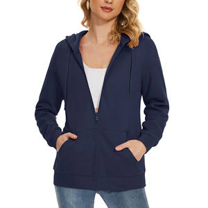 Sudadera de Invierno para Mujer, Holgada, Transpirable, 100% Algodón, con Cierre Completo y Bolsillos Laterales, Ecológica, Hecha a Medida al por Mayor - Product Image 3