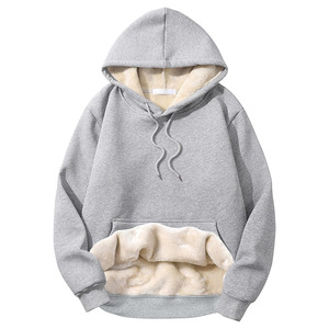 เสื้อมีฮู้ดสำหรับผู้ชายและผู้หญิงเสื้อมีฮู้ดผ้าคอตตอนผสมทรงหลวมเปิดไหล่ขนาดพิเศษขนาด380ก. - Product Image 2