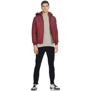 Vente en gros de doudounes grande taille de haute qualité pour hommes, vêtements d'hiver à capuche avec logo personnalisé, tissu en toile coupe-vent enduit - Product Image 4