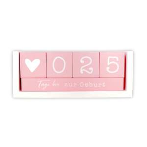 Calendrier de bureau en bois avec compte à rebours et compteur de jours, fournitures prénatales et postnatales - Product Image 1