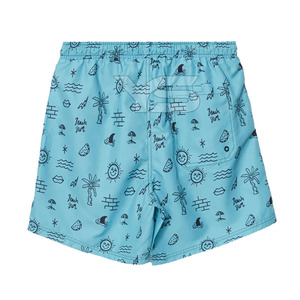 Pantalones cortos de playa informales para hombre 100% poliéster transpirable no tejido cintura alta estampado en caliente patrón sublimado cordón cierre corto - Product Image 2