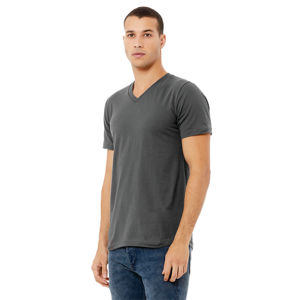 Venta al por mayor por encargo Unisex cuello en V manga corta Jersey Tee 100% Airlume peinado y anillo hilado de algodón - Product Image 5