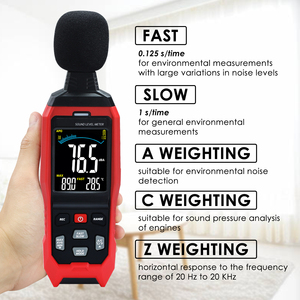 Handheld Sound Level Meter with Datalogging Function A C Z Weighted Tool 30~130dB Digital Noise Meter for Home Factory - Product Image 4