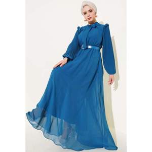 Robe à manches plissées Petrol - Product Image 1