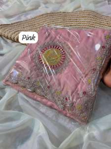 Tenue tendance, sari en cristal doux de haute qualité, broderie lourde en gota, bordure de créateur, vêtements pour femmes adultes, Inde - Product Image 3