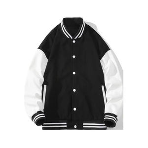 Veste universitaire personnalisée de haute qualité manches Reglan en cuir laine Letterman veste Stand hiver tissu broderie en gros - Product Image 4