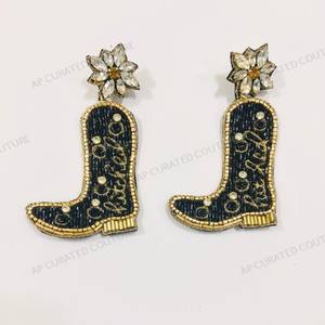 Top Selling 2025 Beaded Cowboy <b>Earrings</b> Vintage Style Everyday and Casual Wear Fashion Jewelry Seed Bead <b>Earrings</b> - Product Image 3