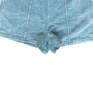 Pantalones cortos lavados con ácido de estilo único para mujer, pantalones vaqueros hechos a medida para mujer, pantalones cortos vaqueros de Color sólido para mujer - Product Image 6