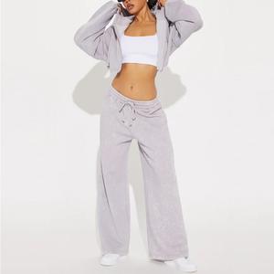 Conjunto Deportivo de Felpa Casual para Mujer, Talla Grande, 100% Algodón, con Capucha, Manga Larga y Pantalones Deportivos, Hecho en Bangladés - Product Image 4