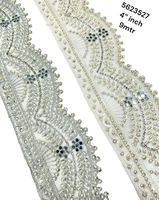 Dentelle brodée de paillettes sur mesure avec motif floral vintage, écologique, 100% coton pour chaussures et sacs
