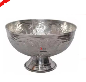 Nouveau bol de service à chocolat de forme ronde en acier inoxydable en métal fini argenté fait à la main pour restaurant et bar d'hôtel - Product Image 2