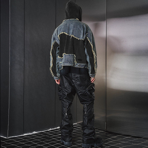 <b>Men</b> <b>Denim</b> Jacket Turndown Collar <b>Shirt</b> Coat Trendy Patchwork Jeans Jacket For <b>Men</b> - Product Image 4