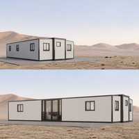 Maison conteneur extensible de luxe moderne de 40 pieds, villa modulaire préfabriquée, cabane portable