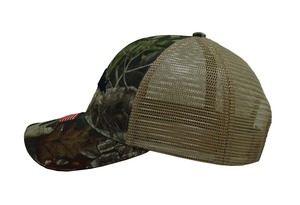 Sombrero de camionero de tela de malla/algodón de perfil medio estructurado ajustable de alta calidad con ala curvada de 6 paneles con logotipo personalizado de estilo deportivo - Product Image 4