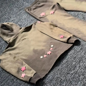 Nouveau design tendance, survêtement de haute qualité en coton délavé à l'acide, respirant, streetwear d'hiver, sweat-shirt et pantalon de survêtement pour hommes - Product Image 5
