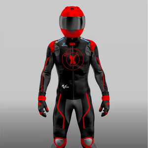 Combinaison de moto en cuir de vache/kangourou sur mesure Johann Zarco 1 pièce pour la piste/la conduite MotoCp pour motards avec protections de niveau 2 CE - Product Image 1