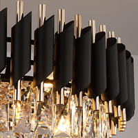 Lustre suspendu de luxe rond ovale pour villa et hôtel, en cristal moderne Asfour