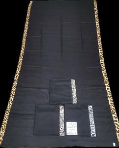 New Summer 100% Viscose Breathable Muslim <b>Hijab</b> Solid Color African Long Shawl Women <b>Silk</b> Screen Printed Tiger Print Black - Product Image 3
