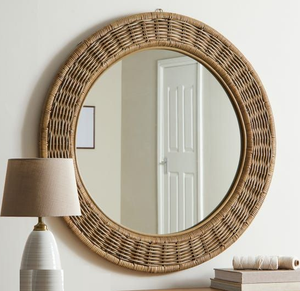 Decorative Antique Design Frame <b>Mirror</b> Rattan Jute Material Wall <b>Mirror</b> Rattan Wall Decorative <b>Mirror</b> for Hallways Living Room - Product Image 1