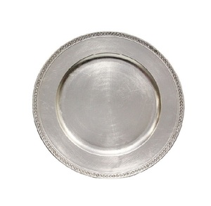 Plaque de chargeur perlée en cristal nickelé décoration fantaisie plaque de chargeur de luxe d'articles simples à vendre - Product Image 3