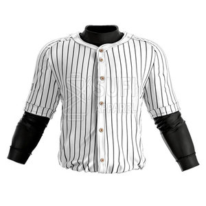 Nouvel arrivage : Ensemble maillot et pantalon de baseball respirant et doux en 100 % polyester, couleurs et logo personnalisables, haute qualité pour homme adulte - Product Image 3