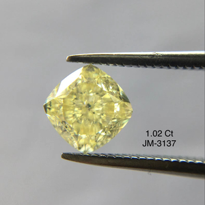เพชรแท้ที่ผ่านการรับรองจาก Gia สีเหลืองแฟนซีสำหรับทำเครื่องประดับเบาะ VS1กะรัต1.02กะรัตตัดเพชรหลวมธรรมชาติจากอินเดียจำนวนมาก - Product Image 1