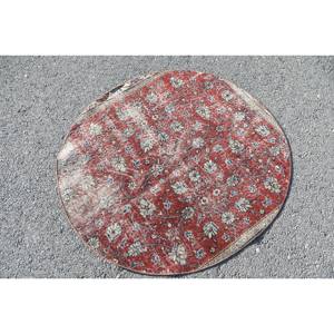 พรมขนแกะตุรกีแบบ4x4ft คลาสสิกดีไซน์แบบปะต่อสีแดงสีน้ำเงินทรงสี่เหลี่ยมผืนผ้าพื้นที่ขนาดใหญ่แอบสแตรกต์ขนาด10มม. โถงทางเดินทำจากยาง - Product Image 4