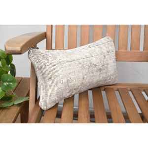 Beige <b>Kantha</b> Patchwork Wool Pillow 8x16 Inch Rustic Floral <b>Throw</b> Pillow with Vintage Embroidered Pattern Premium Style Portable - Product Image 2