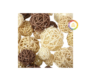 Bolas de ratán hechas a mano de primera calidad para decoración navideña y del hogar, bolas decorativas festivas de ambiente acogedor en varios tamaños - Product Image 1