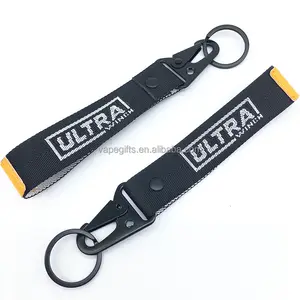 Kunden spezifische Sublimation rohlinge Kurzes Polyester-Handgelenk Designer Key Chain Lanyard Für Promotion-Logo benutzer definierte