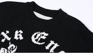 Custom LOGO OEM & ODM <b>Men</b> Jacquard Sweater Long Sleeve Pattern Knitwear Winter Crew Neck <b>Knit</b> Top Cotton Knitted <b>Men</b> Sweater - Product Image 5