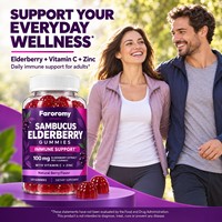 Gummies de sureau Sambucus OEM avec Vitamine C et Zinc, 120 unités, à base de pectine, Complément alimentaire, Vente en gros