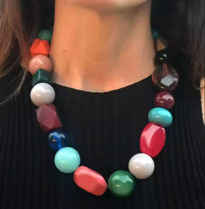 Collier en résine à pois scintillants élégants faits à la main Style ange pour les vêtements de plage et les cadeaux - Product Image 4