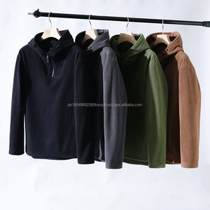 2025 Sudadera con cremallera de alta calidad Color liso Peso pesado Polar Fleece 350Gsm Sudadera con capucha Diseño personalizado Poliéster Quater Zip Hoodie - Product Image 6