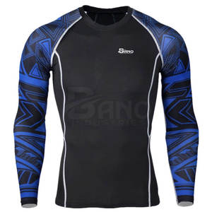 Custom Made Simple Plain Blank Color sólido Bjj Rash Guard Venta caliente MMA Rush Guard Logotipo personalizado Impreso Rash Guard - Product Image 2