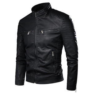 <b>Men</b> Spring New Motorcycle Causal Vintage Leather Jacket <b>Coat</b> <b>Men</b> Autumn Outfit Fashion Biker Pocket Design PU Leather Jacket - Product Image 3