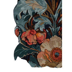 Nebulora Blue Handmade Floral Wool & Viscose <b>Rug</b> Top-341 Rectangular <b>Hand</b> <b>Tufted</b> Carpet for Home Living Room Use - Product Image 4