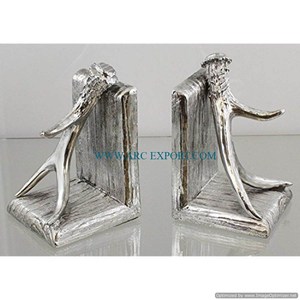 Sujetalibros de aluminio y plata con Base de madera natural para mesa, sujetalibros de escritorio para el hogar con diseño maravilloso hechos a mano, superventas, a la venta - Product Image 5