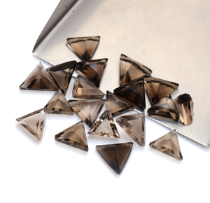Cuarzo ahumado natural Triángulo Trillón de corte Facetado Piedra preciosa suelta Calibrado Marrón Certificado para la fabricación de joyas - Product Image 2