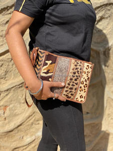 กระเป๋าคลัทช์หนังรีไซเคิลจริงหนังใช้หลายกระเป๋าผู้หญิงสัตว์พิมพ์หนังกระเป๋าสตางค์เหรียญกระเป๋าสตางค์ - Product Image 6