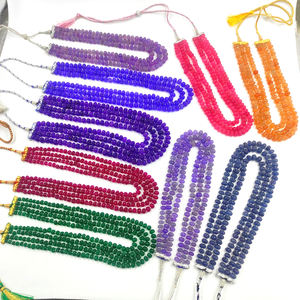 Iolite Color cuarzo 10-12mm calabaza piedra preciosa cuentas lisas collar longitud 22 pulgadas 4 capas cuarzo melón cuentas Vintage collar - Product Image 2